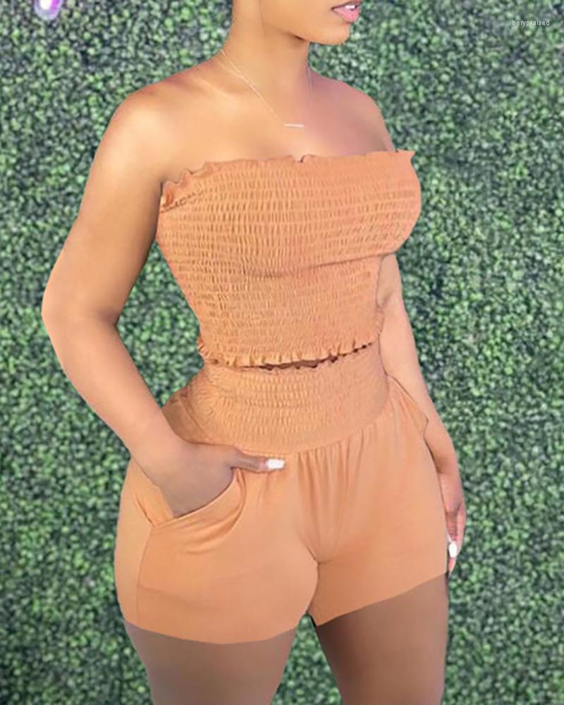 Women' Tracksuits -2XL Summer Fashion Casual Bandeau Shirred Top Pocket Design Shorts Set Oversized Holiday Sexy Clothings Women' Two, Black
Women' Tracksuits -2XL Summer Fashion Casual Bandeau Shirred Top Pocket Design Shorts Set Oversized Holiday Sexy Clothings Women' Two, Black
