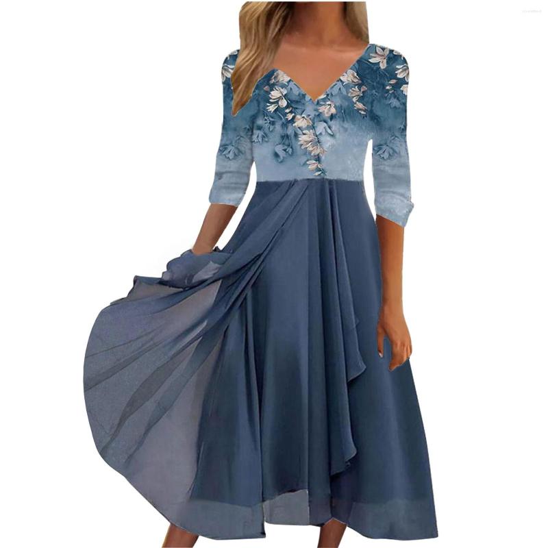 Casual Dresses Women's Dress Fashion Chiffon V Neck Middle Sleeve Cotton, Blue
Casual Dresses Women's Dress Fashion Chiffon V Neck Middle Sleeve Cotton, Blue