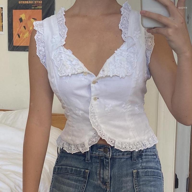 Women' Tanks Floral White Button Up Crop Top French Style Chic Women Coquette Tank Tops Summer Sleeveless Slim Fit Vest Y2K Fairycore
Women' Tanks Floral White Button Up Crop Top French Style Chic Women Coquette Tank Tops Summer Sleeveless Slim Fit Vest Y2K Fairycore