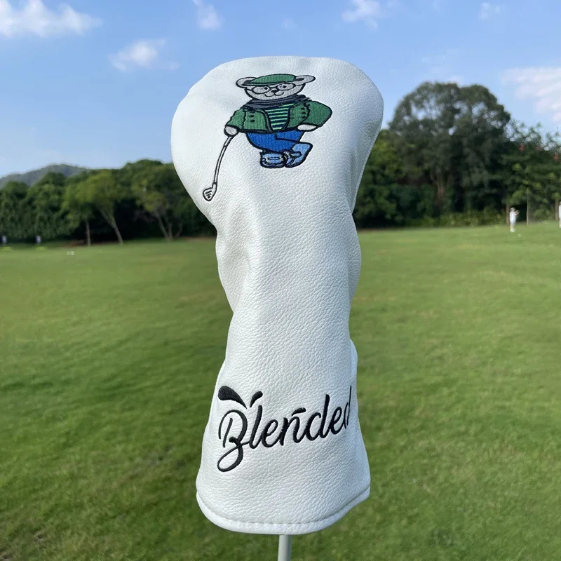 Other Golf Products 3 Colors Bear PU Leather Golf Club Headcover Set Golf 460CC Driver FW Fariway Wood Hybird Cover And Iron Cover Putter 231113