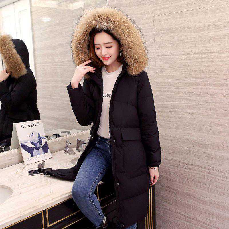 Fashion Winter Jacket Women Big Fur Belt Hooded Thick Down Parkas XLong Female Jacket Coat Slim Warm Winter Outwear New T200116