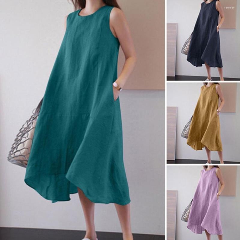 Casual Dresses Women Summer Dress Loose Sleeveless Solid Color Pullover Irregular Hem Pockets Plus Size Lady Vest Clothes, Blue
Casual Dresses Women Summer Dress Loose Sleeveless Solid Color Pullover Irregular Hem Pockets Plus Size Lady Vest Clothes, Blue
