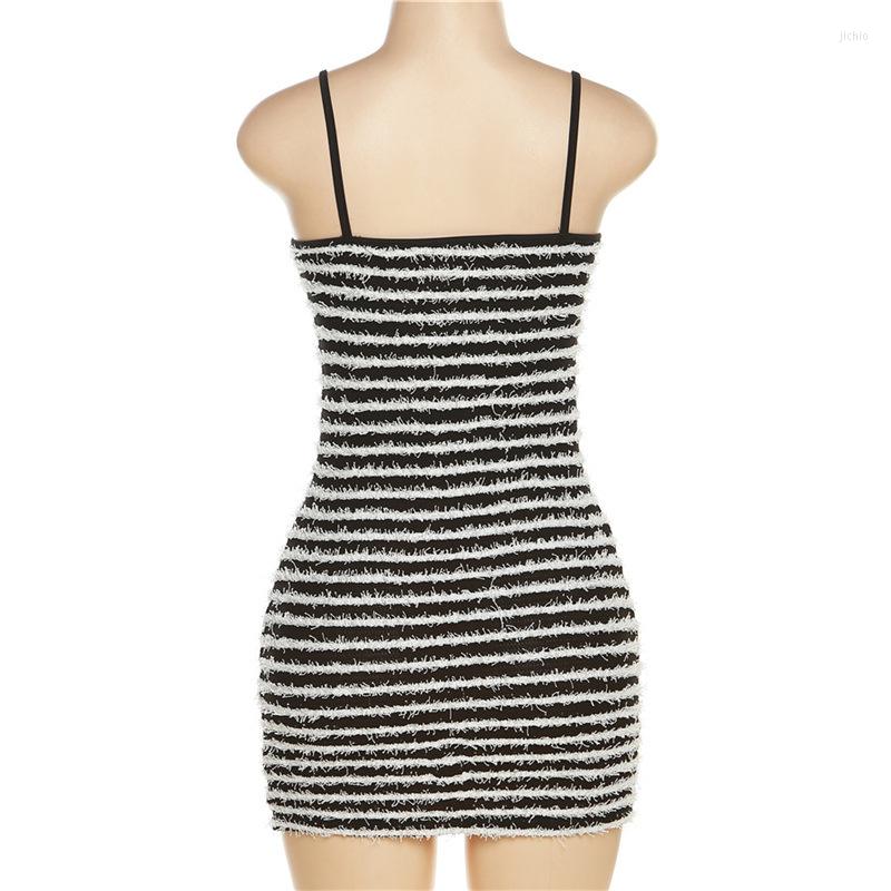 Casual Dresses Vintage Striped Party Club Birthday Bodycon Mini Dress Women Y2K Summer Streetwear Beach Vacation Sundress Sleeveless