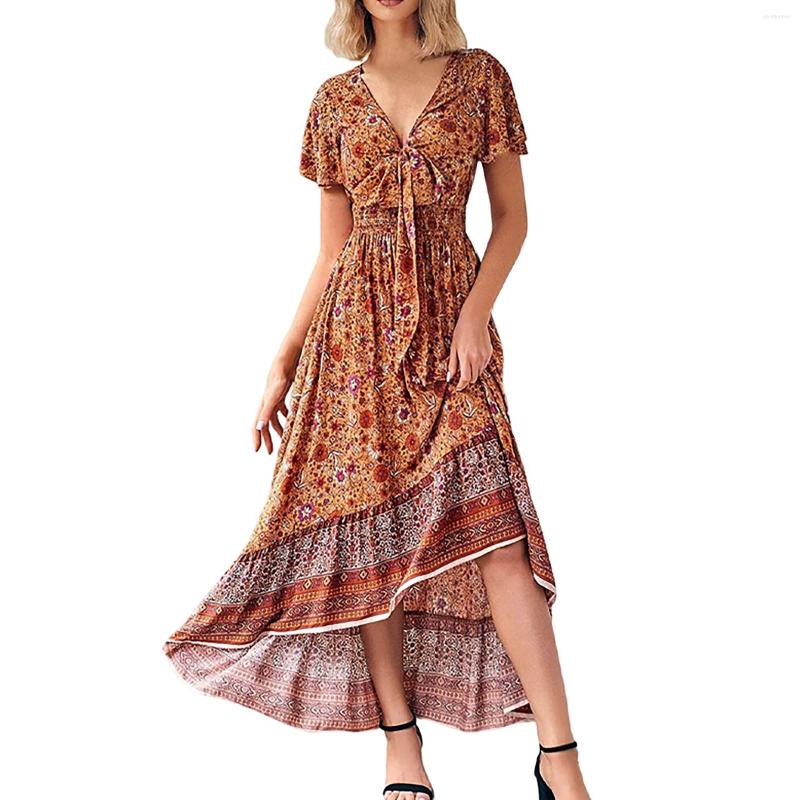 Casual Dresses Vintage Floral Print Bohemian Long For Women Summer V-Neck Beach Party Pleated Dress Boho Vestidos De Fiesta, Blue
Casual Dresses Vintage Floral Print Bohemian Long For Women Summer V-Neck Beach Party Pleated Dress Boho Vestidos De Fiesta, Blue