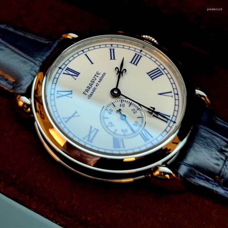 Wristwatches FARASUTE 40mm Men's Automatic Mechanical Watch Enameled Dial Baked Blue Hands Hangzhou 5000A Movement Vintage Business, Dark green
Wristwatches FARASUTE 40mm Men's Automatic Mechanical Watch Enameled Dial Baked Blue Hands Hangzhou 5000A Movement Vintage Business, Dark green