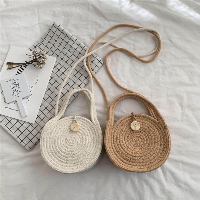 Evening Bags Round Cotton Rope Single Shoulder Woven Beach Bag Sen Series Straw Small Messenger, Beige
Evening Bags Round Cotton Rope Single Shoulder Woven Beach Bag Sen Series Straw Small Messenger, Beige