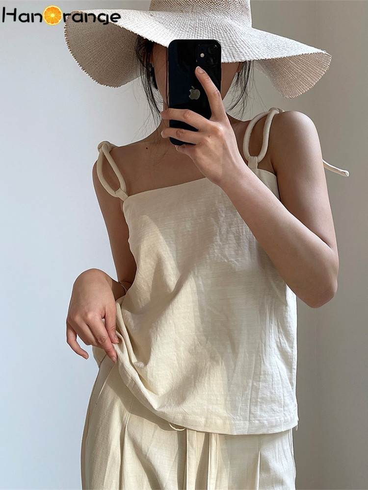 Camisoles Tanks HanOrange Summer Adjustable Rope Knot Shoulder Strap Camisole Loose Camis Women's Thin Top Female Green/Beige 230413
Camisoles Tanks HanOrange Summer Adjustable Rope Knot Shoulder Strap Camisole Loose Camis Women's Thin Top Female Green/Beige 230413
