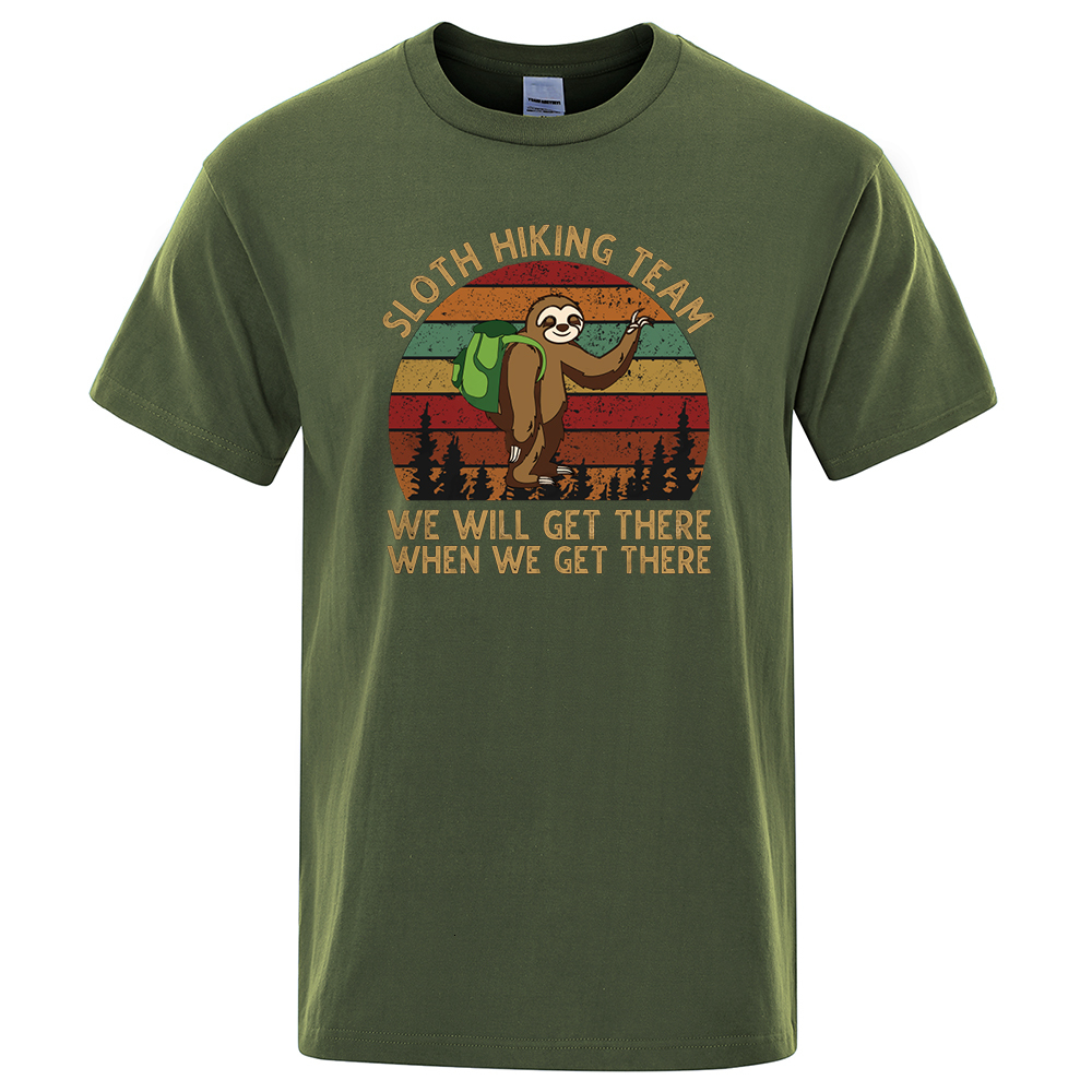 Mens TShirts Sloth Hiking Palms Team We Will Get There When We Get There Vintage Mens Loose Cotton Summer T Shirts Hip Hop Oversized Tops 230413, Red
Mens TShirts Sloth Hiking Palms Team We Will Get There When We Get There Vintage Mens Loose Cotton Summer T Shirts Hip Hop Oversized Tops 230413, Red