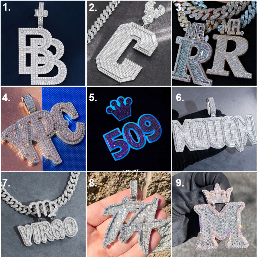 European and American iced out hip hop jewelry moneybag men hip hop necklace pendants custom moissanite pendant jewelry necklace