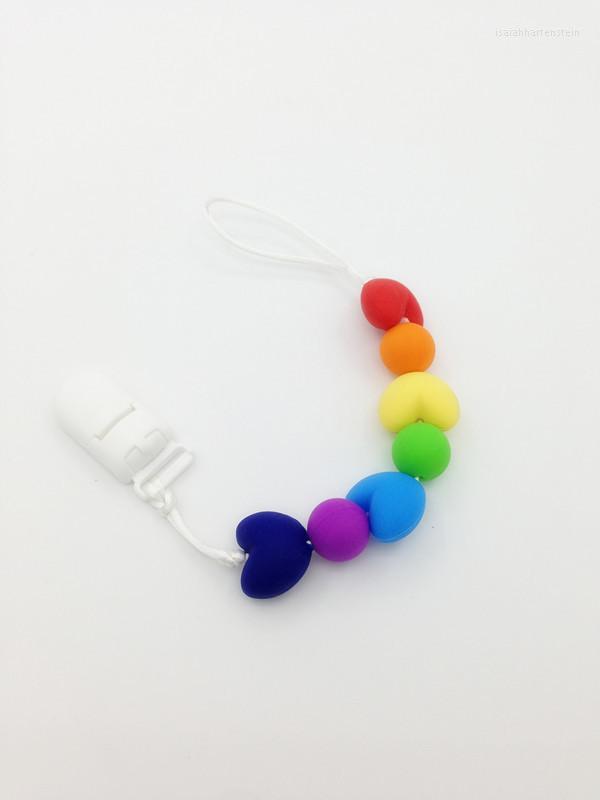 Pendant Necklaces Silicone Rainbow Heard Clips Baby Teething Pacifier Clip With Heart Beads Wholesale
Pendant Necklaces Silicone Rainbow Heard Clips Baby Teething Pacifier Clip With Heart Beads Wholesale