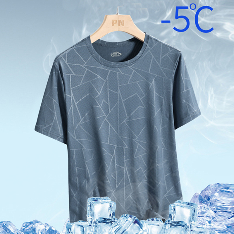 Men's T-Shirts Summer T-shirt Men Breathable Cool Tshirt Summer Short Sleeve Shirt O-neck Tops Tees Fashion Casual Geometric Line Print 230413