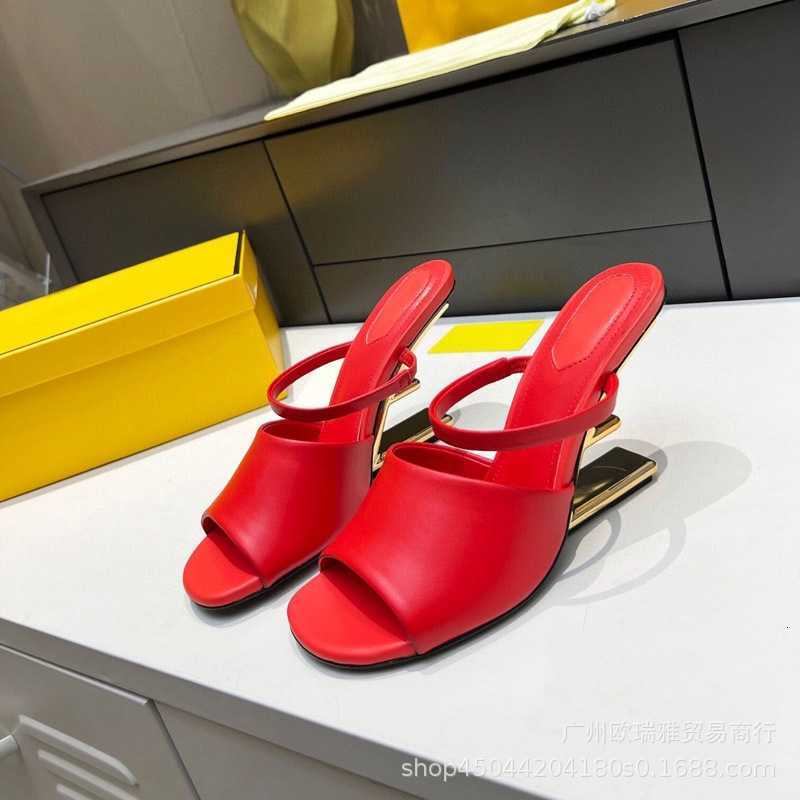 2023 summer new one line metal heels with letters high special-shaped fish mouth sandals Baotou slippers women's shoes, Apricot 
2023 summer new one line metal heels with letters high special-shaped fish mouth sandals Baotou slippers women's shoes, Apricot