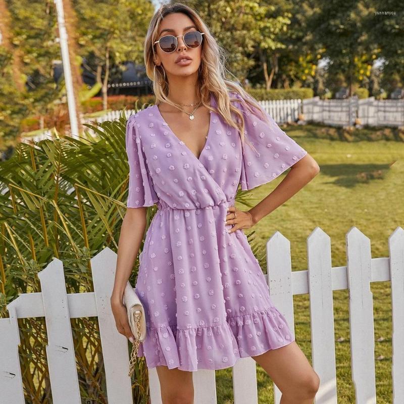 Party Dresses Spring Summer Women' Elegant Butterfly Sleeve Dress 2023 Fashion Loose Ruffles V-neck Solid Knee-length Casual Female, Purple
Party Dresses Spring Summer Women' Elegant Butterfly Sleeve Dress 2023 Fashion Loose Ruffles V-neck Solid Knee-length Casual Female, Purple
