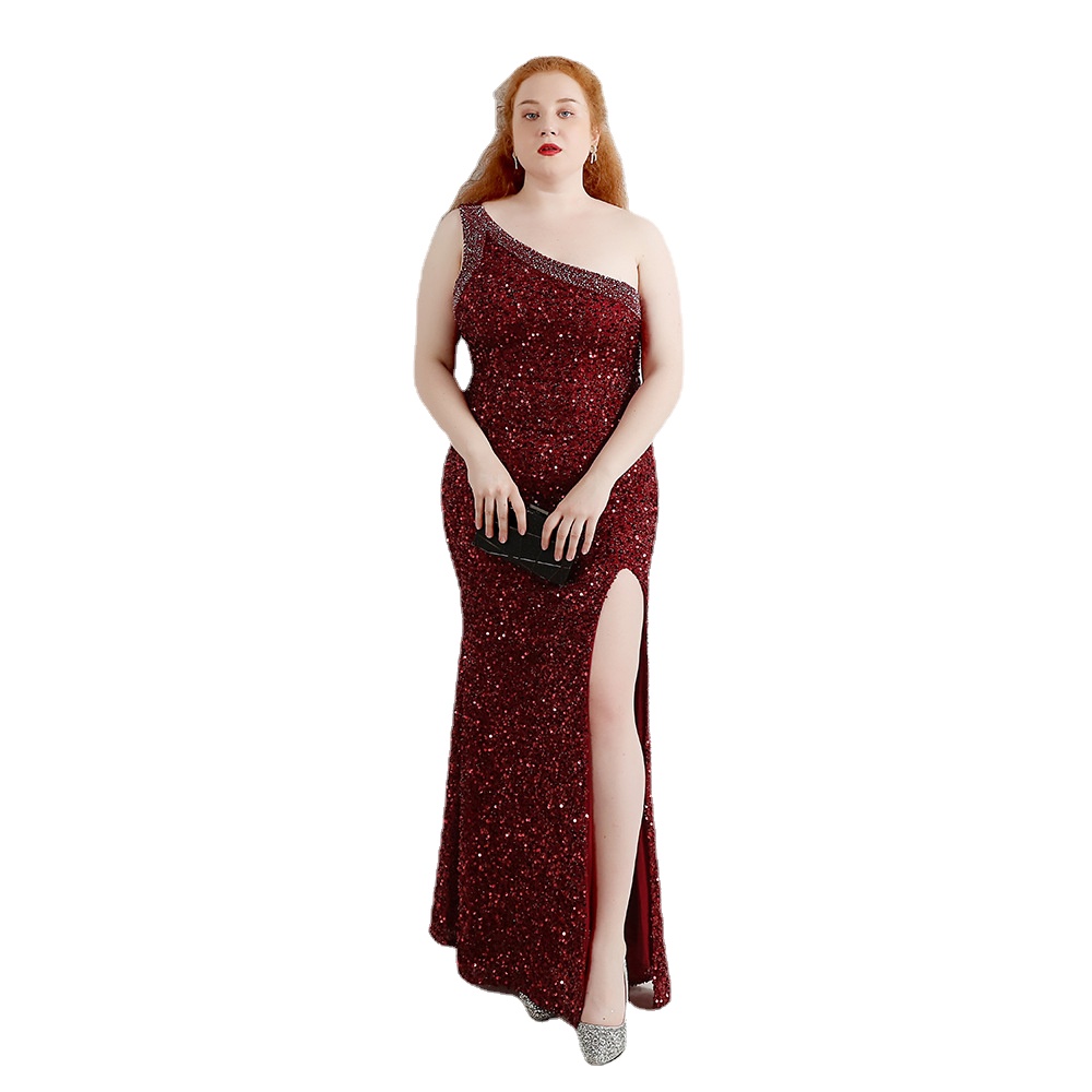 Plus Size Elegant One Shoulder Black Dress Long Sequin Evening Dress New Women Party Prom Dress Wear
Plus Size Elegant One Shoulder Black Dress Long Sequin Evening Dress New Women Party Prom Dress Wear