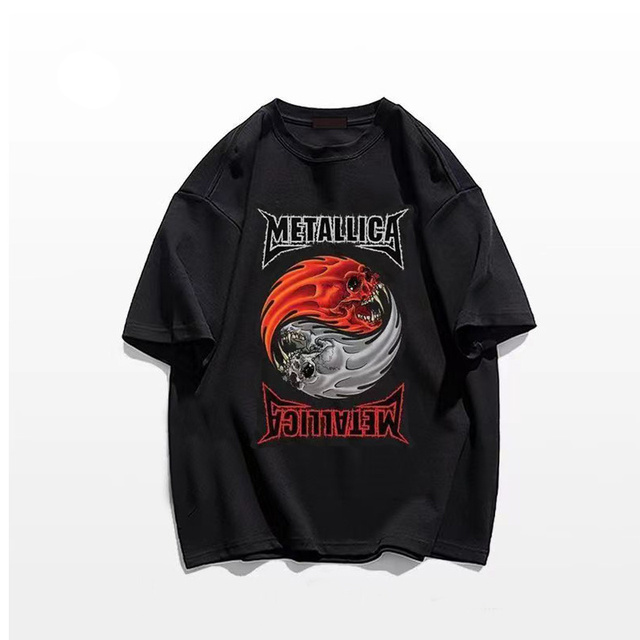Men's T-Shirts Metal Rock Band Mens T Shirts Graphic Vintage Cotton Oversized Hip Hop Streetwear Heavy Music Tees Punk Y2k Short Sleeves 230412