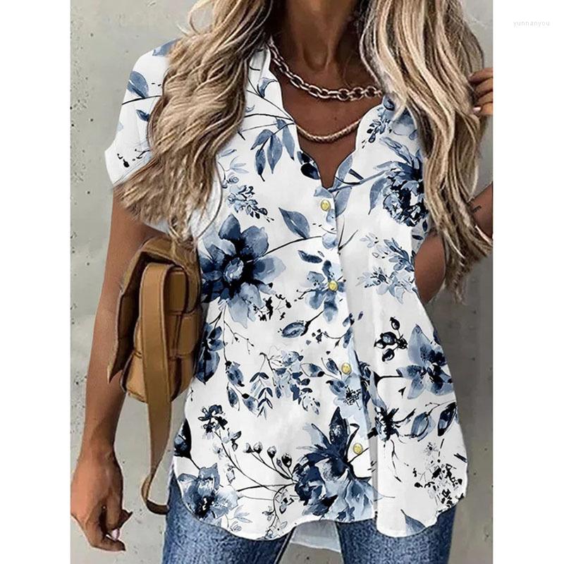 Women' Blouses Summer Casual Vintage Printed Shirt Tops Slim Short Sleeve Women' Blouse Fashion 2023 Floral Button Loose Shirts Blusas, Blue flower 1
Women' Blouses Summer Casual Vintage Printed Shirt Tops Slim Short Sleeve Women' Blouse Fashion 2023 Floral Button Loose Shirts Blusas, Blue flower 1