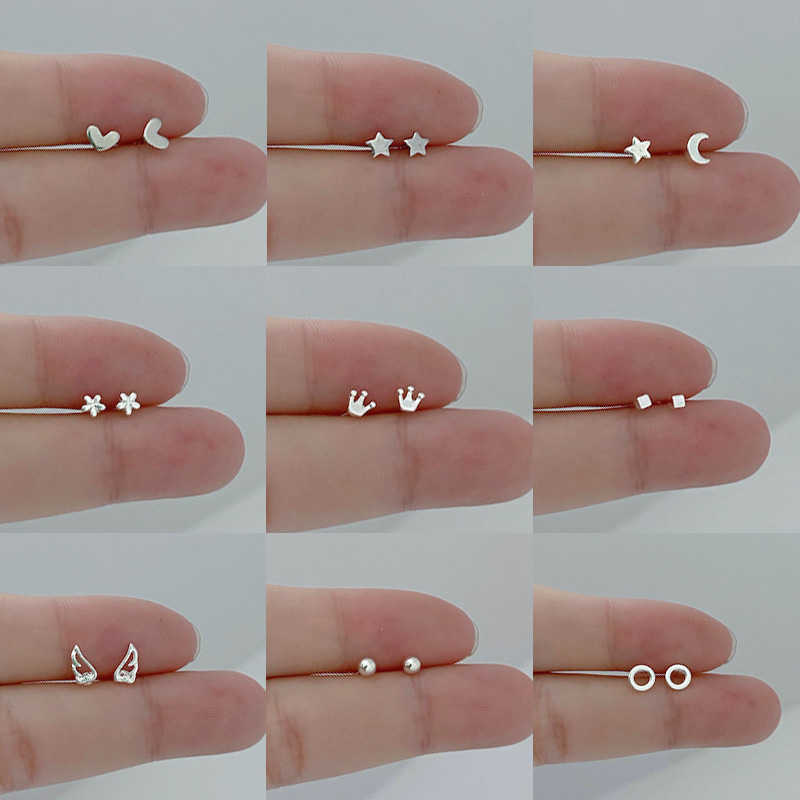 Stud Mini Silver Plated Coppe Earings Fashion Jewelry Small Animal Female Punk Butterfly for Women Ear Piercing Stud Earrings Present P230411