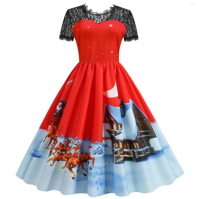 Party Dresses Christmas Dress Women Vintage Printed Robe Elegant Swing O Neck Sexy Lace Year Mini Costume, Blue
Party Dresses Christmas Dress Women Vintage Printed Robe Elegant Swing O Neck Sexy Lace Year Mini Costume, Blue