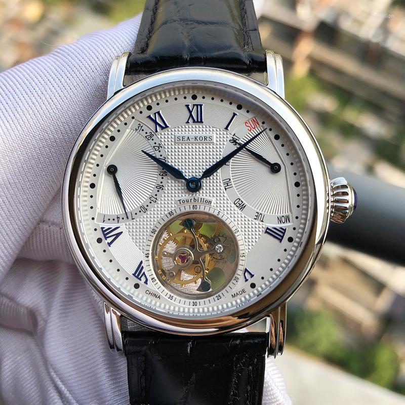 Wristwatches Luxury Hand Wind Mechanical Watches Mens Sapphire Watch Real Tourbillon Movement St8004 Wrist For Men Montre Homme 2023, B black index
Wristwatches Luxury Hand Wind Mechanical Watches Mens Sapphire Watch Real Tourbillon Movement St8004 Wrist For Men Montre Homme 2023, B black index