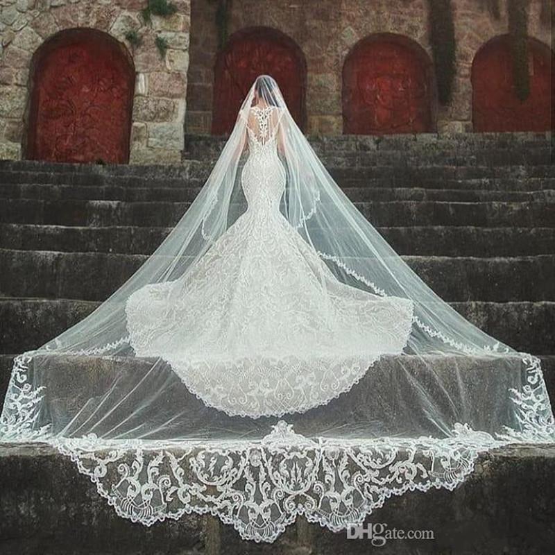 Bridal Veils 4 Metre Length Wedding Cathedral One Layer Appliqued Edge Tulle Veil For Women Hair Accessories, White
Bridal Veils 4 Metre Length Wedding Cathedral One Layer Appliqued Edge Tulle Veil For Women Hair Accessories, White