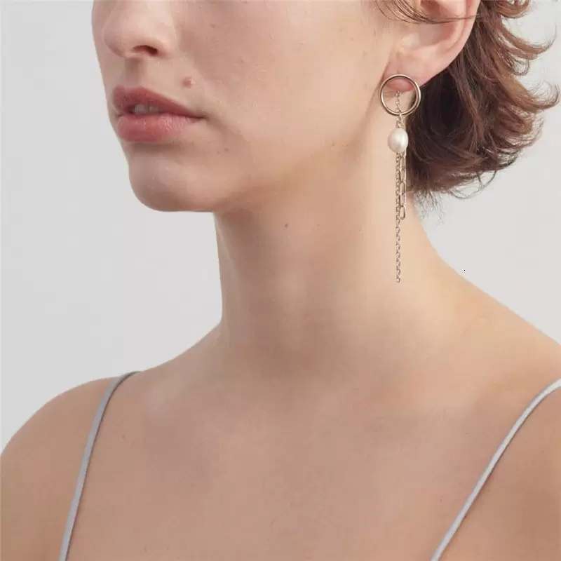 Dangle Chandelier Fashion Ins Trendy Justine Clenquet Earrings Female Long Temperament Pendant Pearl Earring Hip Hop Jewelry For Women 230413