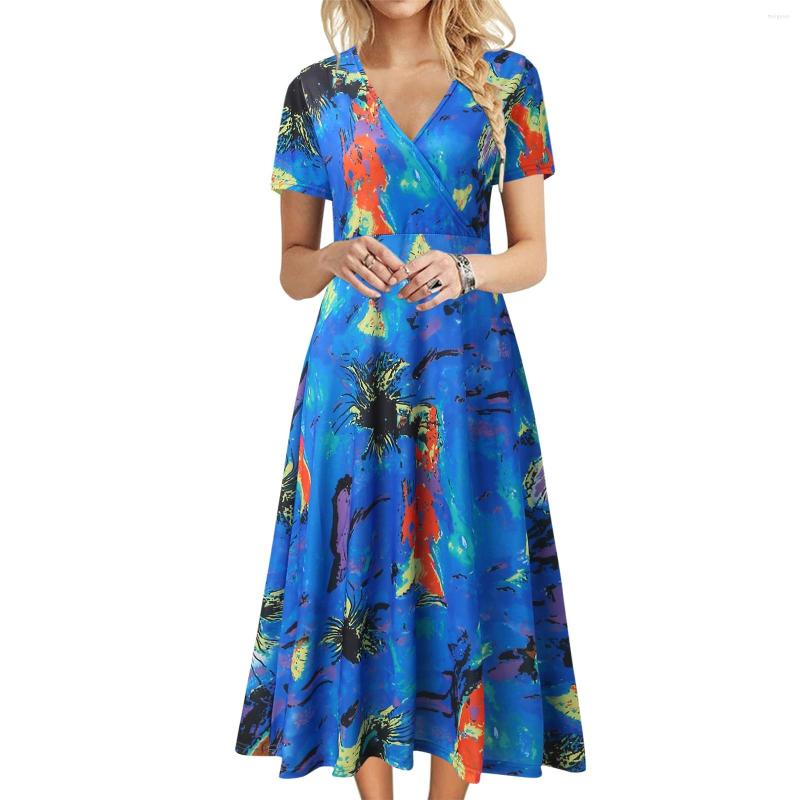 Casual Dresses Women'S Summer Sundress Dress For Women Suitable O Neck Short Sleeve Bohemian Floral Print Vestido Robe Sukienki Jurken, 3-blue
Casual Dresses Women'S Summer Sundress Dress For Women Suitable O Neck Short Sleeve Bohemian Floral Print Vestido Robe Sukienki Jurken, 3-blue