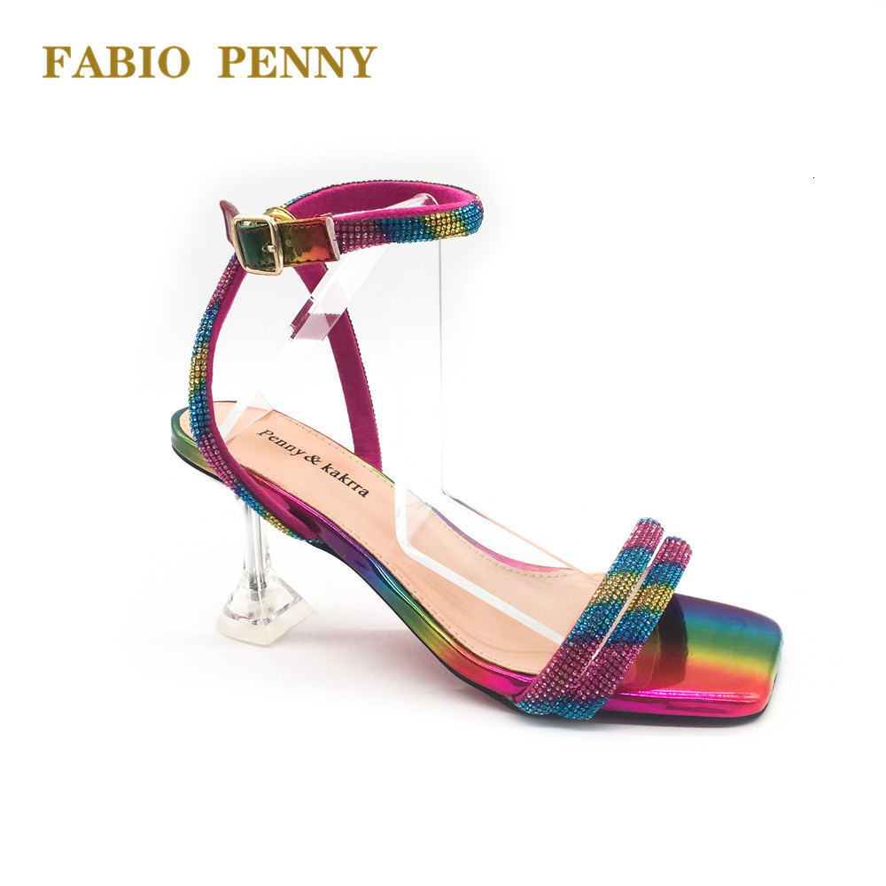 Sandals FABIO PENNY sexy rainbow glitter diamond high heels Square toe high heel women's shoes Dinner party women's sandals 230413, Multi
Sandals FABIO PENNY sexy rainbow glitter diamond high heels Square toe high heel women's shoes Dinner party women's sandals 230413, Multi