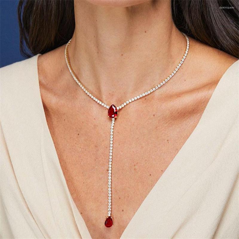 Choker Fashion Long Red Drop Necklace Rhinestone Chain For Bridal Wedding Statement Chunky Y Crystal Jewelry
Choker Fashion Long Red Drop Necklace Rhinestone Chain For Bridal Wedding Statement Chunky Y Crystal Jewelry