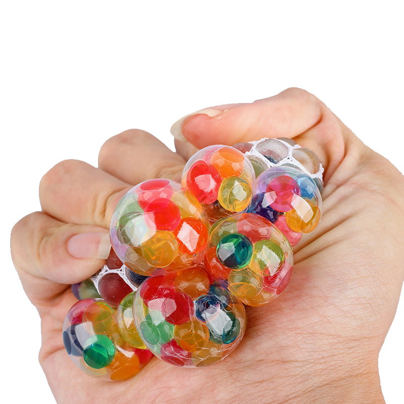 Colorful Water Beads Grape Ball - 5.0cm Squishy Fidget Toy for Stress Relief & Decompression