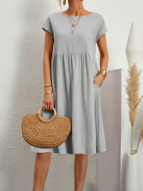Casual Dresses Elegant bodycon sexy cotton Women's dress for women summer A-line short sleeve boho midi dresses woman robe femme ladies230413
