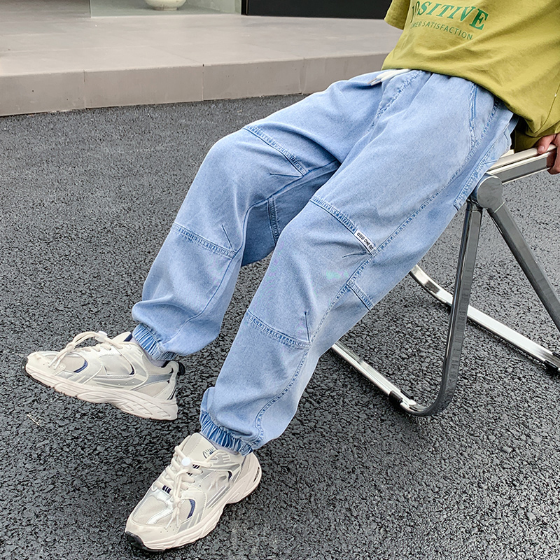 Jeans Boys Pants Summer Thin Jeans Oversize Harem Trousers Big Boy Soft Cool Casual Baggy Denim Pants Joggers Streetwear 230413