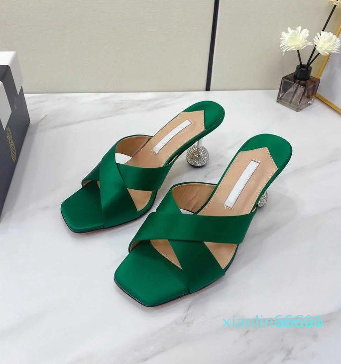 Shoes Slippers Sandals High-heeled Stiletto Diamond Ball Metal Heel Open Toe Women, Green
Shoes Slippers Sandals High-heeled Stiletto Diamond Ball Metal Heel Open Toe Women, Green
