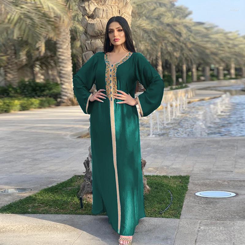 Ethnic Clothing Fashion Muslim Dress Abaya Jalabiya For Women Summer Middle East Turkey Arabic Dubai Moroccan Kaftan Diamond Ribbon Long
Ethnic Clothing Fashion Muslim Dress Abaya Jalabiya For Women Summer Middle East Turkey Arabic Dubai Moroccan Kaftan Diamond Ribbon Long