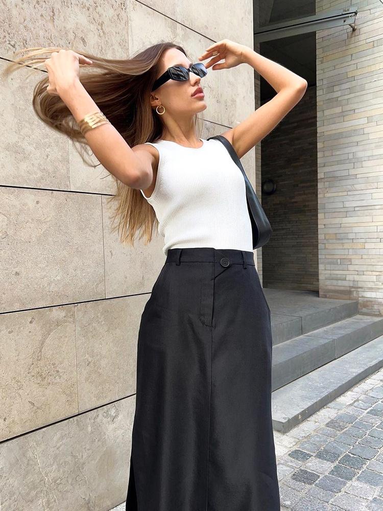 Skirts 2023 Black Loose Long Skirt Women A-Line Zip Ladies Elegant Autumn Female With Pocket Ankle-Length
Skirts 2023 Black Loose Long Skirt Women A-Line Zip Ladies Elegant Autumn Female With Pocket Ankle-Length