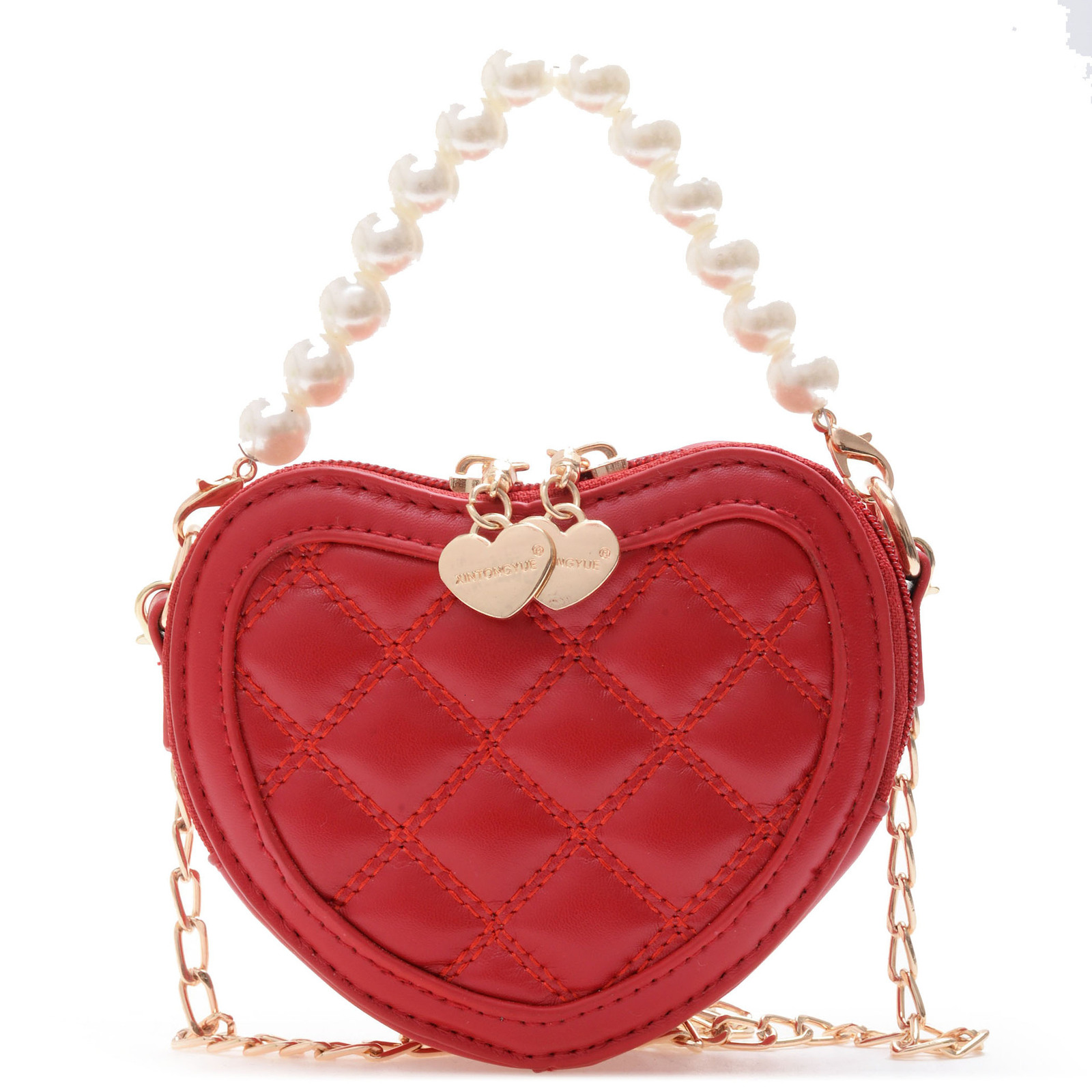 Backpacks Pearl Handle Girls Mini Shoulder Messenger Bag Princess Wallet Coin Purse Handbags Cute Children s Heart shaped Crossbody Bags 230412
