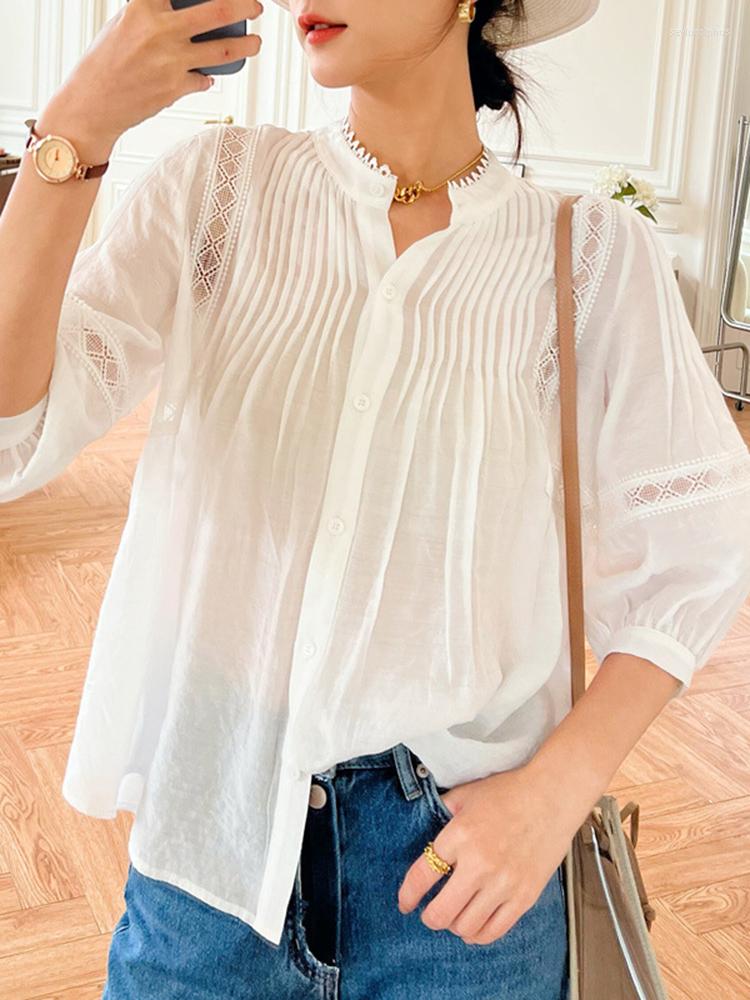 Women' Blouses Beige Cotton Rayon Elegant Chic Blouse Shirt Lace Patchwork Sheer Sexy Spring Summer Women Puff Sleeve Ladies Top Blusas, Cy2303
Women' Blouses Beige Cotton Rayon Elegant Chic Blouse Shirt Lace Patchwork Sheer Sexy Spring Summer Women Puff Sleeve Ladies Top Blusas, Cy2303