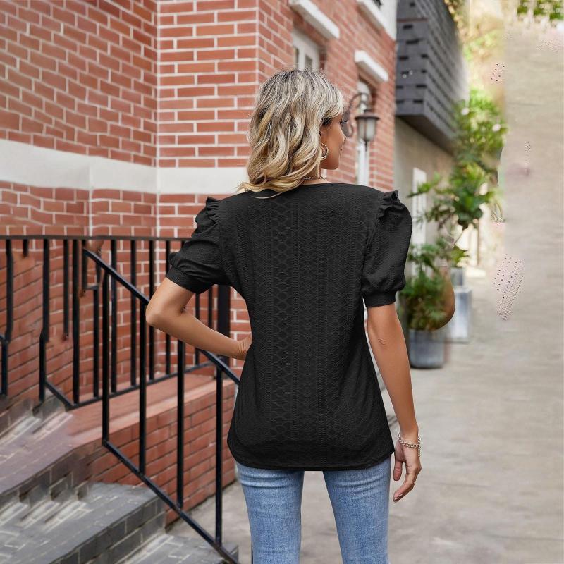 Women' T Shirts Summer Solid Color V Neck Sleeve Short Loose Shirt Top Female, Black
Women' T Shirts Summer Solid Color V Neck Sleeve Short Loose Shirt Top Female, Black