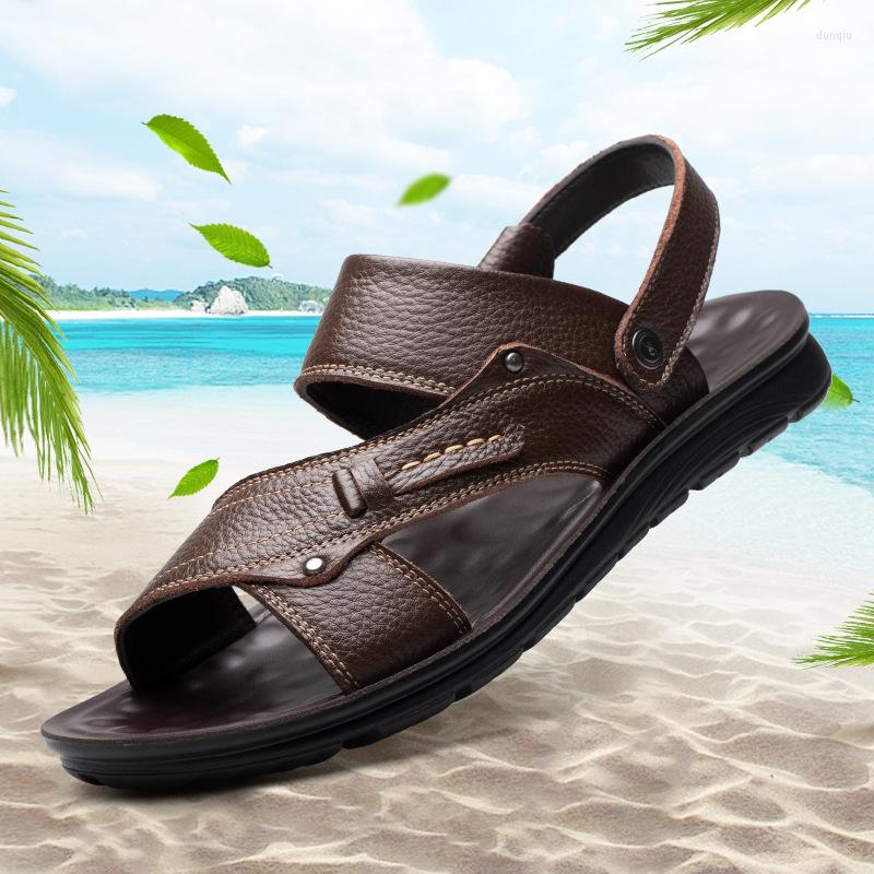 Sandals Top Layer Cowhide Leather Men's Casual Anti Slip Outdoor Beach Shoes Sandale Homme Mens Genuine, 1886 brown
Sandals Top Layer Cowhide Leather Men's Casual Anti Slip Outdoor Beach Shoes Sandale Homme Mens Genuine, 1886 brown