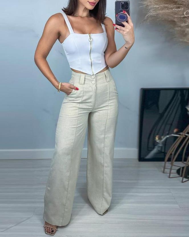 Women's Pants For Women 2023 Spring Fashion High Waist Casual Daily Plain Long Pocket Design Straight Leg Work Y2K Streetwear
Women's Pants For Women 2023 Spring Fashion High Waist Casual Daily Plain Long Pocket Design Straight Leg Work Y2K Streetwear