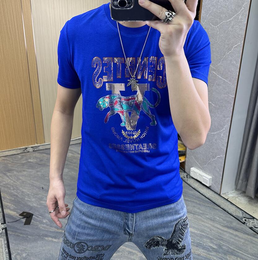Men's T-Shirts Designer Summer New Slim Fit Tiger Short Sleeve T-shirt Men's Trend Round Neck Half Sleeve T-shirt Fashion Top Underlay, W2
Men's T-Shirts Designer Summer New Slim Fit Tiger Short Sleeve T-shirt Men's Trend Round Neck Half Sleeve T-shirt Fashion Top Underlay, W2