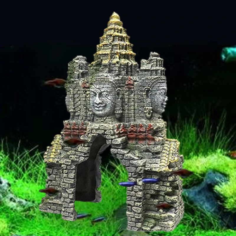 Decorations Ancient Cambodian Erawan Statue Fish Tank Landscaping Ornament Simulation Crafts Drop 231113