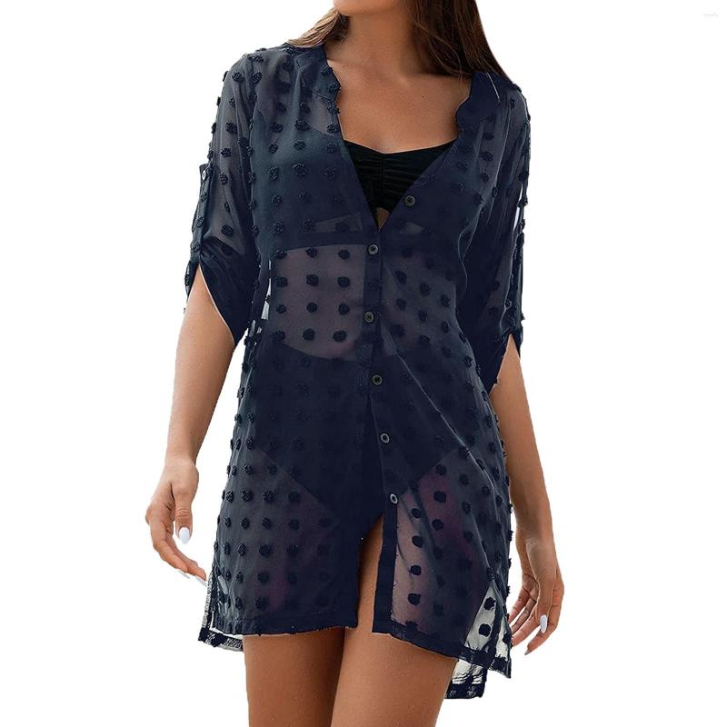 Casual Dresses 2023 Summer Chiffon Shirt For Women Solid Swimsuit Cover Ups Button Up Beach Holiday See-through Dress Long Tunic Tops, Black
Casual Dresses 2023 Summer Chiffon Shirt For Women Solid Swimsuit Cover Ups Button Up Beach Holiday See-through Dress Long Tunic Tops, Black