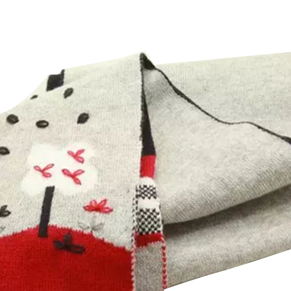 Scarves Wraps TOU--Baby Girl Winter Warm Scarf Knitted Kids Soft Scarves Child Embroidered Lovely Flower Scarf 231113