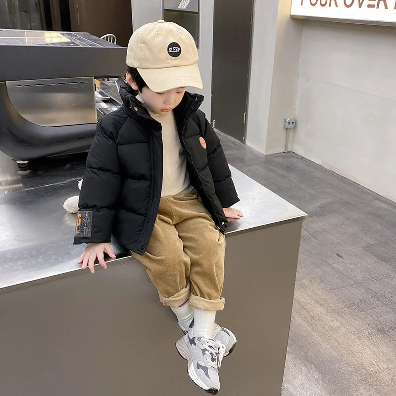 Down Coat Kids Down Outerwear Winter Warm Coats Baby Stand Collar Down Jackets Children Clothing Thicken Windproof Boys Girls Parkas 231113
