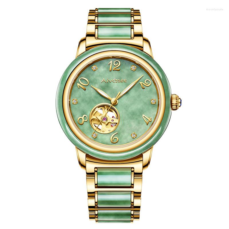 Wristwatches Aivasee Jade Man Watch Full Automatic Mechanical Waterproof Hollow Luxury Sappire Glass WristWatch
Wristwatches Aivasee Jade Man Watch Full Automatic Mechanical Waterproof Hollow Luxury Sappire Glass WristWatch