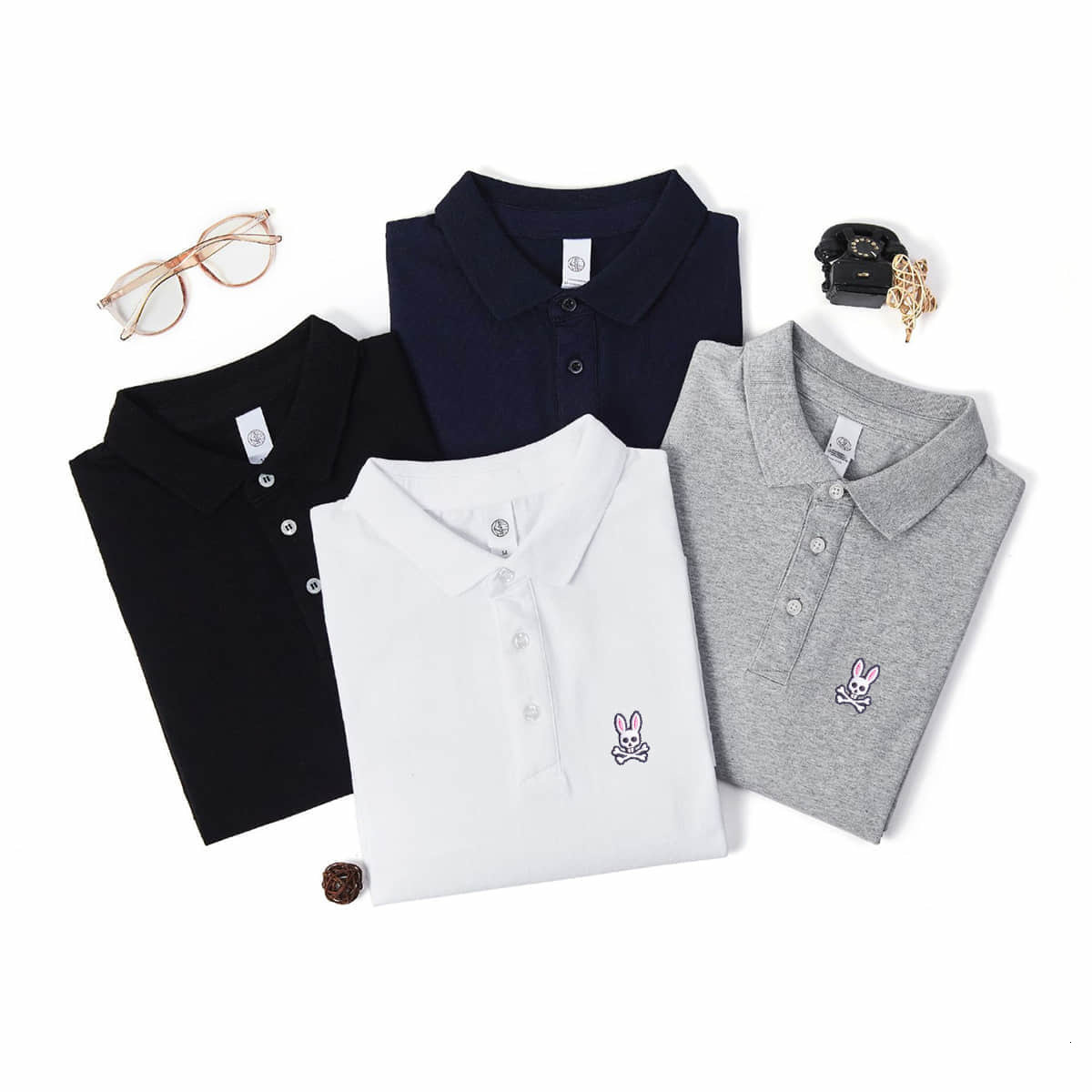 Mens TShirts Mens Luxury Psyco Mascot Bunny Embroidery Brand Appliqued Cotton Polo Shirt Male Short Sleeve Turn Down Polo Golf Shirt 230412, Black
Mens TShirts Mens Luxury Psyco Mascot Bunny Embroidery Brand Appliqued Cotton Polo Shirt Male Short Sleeve Turn Down Polo Golf Shirt 230412, Black