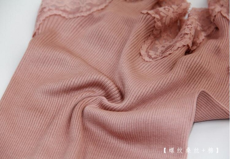 Camisoles Tanks Women's 70% Real Silk 30% Cotton Lace Camisole Top Vest Sleepwear Spaghetti Strap 3001 230413