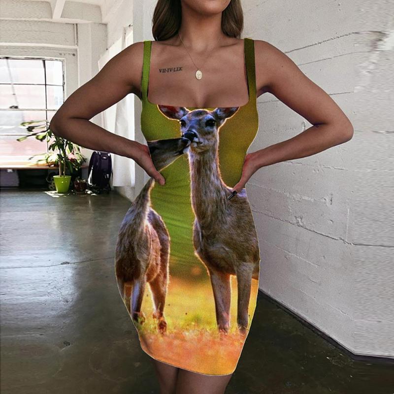 Casual Dresses Brand Deer Dress Women Animal Vestido Sexy Lovely Sundress Landscape Halter Sleeveless Womens Clothing Club BohoCasual, Aadzl-11484
Casual Dresses Brand Deer Dress Women Animal Vestido Sexy Lovely Sundress Landscape Halter Sleeveless Womens Clothing Club BohoCasual, Aadzl-11484