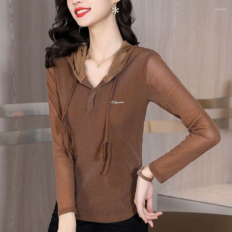 Women's T Shirts Mesh Bottom Hooded Women's Slim Long-sleeved T-shirt Pullover With Hat Solid Color Letter-printed Bright Silk Commuting, Black
Women's T Shirts Mesh Bottom Hooded Women's Slim Long-sleeved T-shirt Pullover With Hat Solid Color Letter-printed Bright Silk Commuting, Black