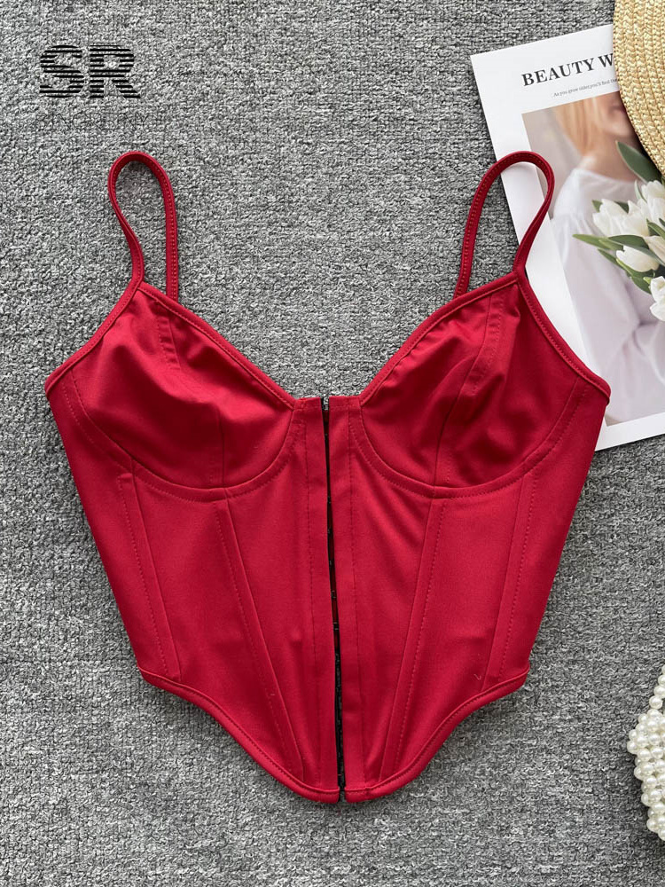 Camisoles Tanks SINGREINY Backless Zipper String Women Camisole Green Elastic Vacation Solid V Neck Fashion Ladies Slim Sexy Y2K Tank Top 230413